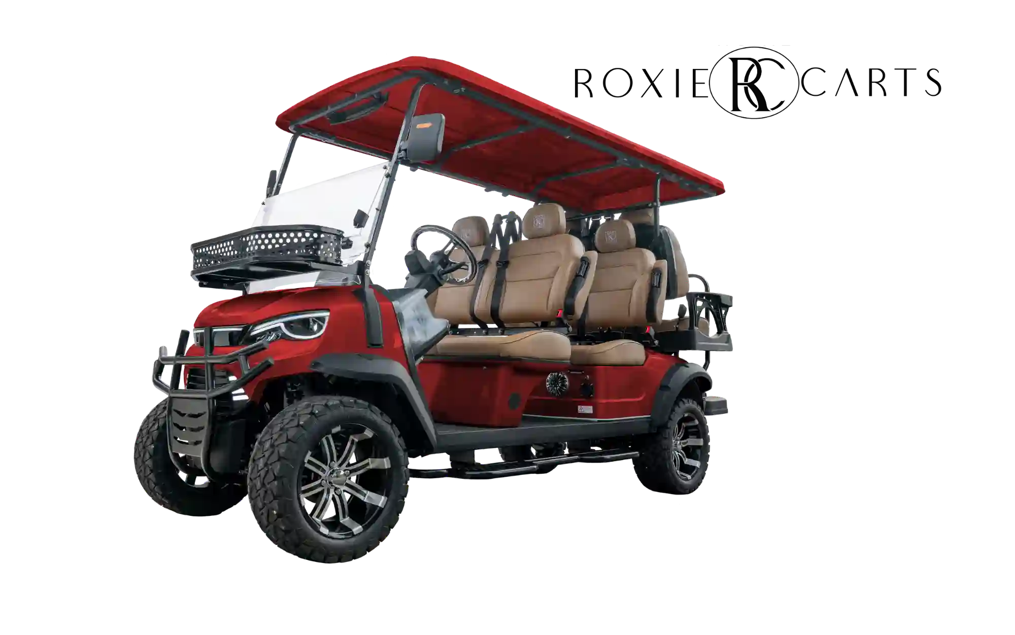 photo of an H60 Series Roxie golf cart with the Roxie brand logo