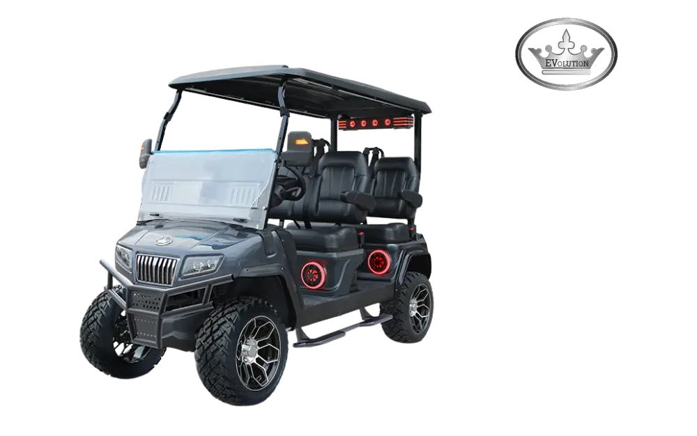 photo of an H60 Series Roxie golf cart with the Roxie brand logo